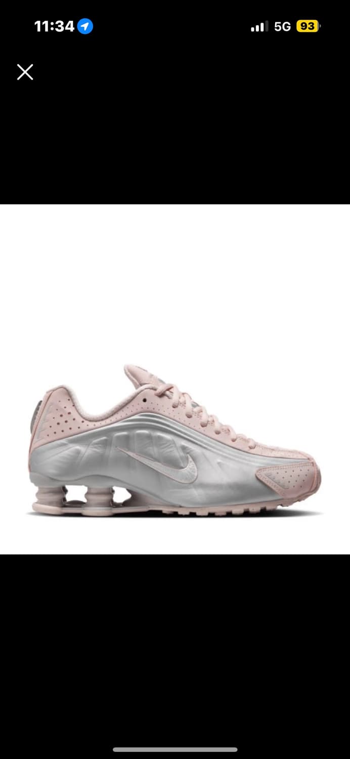 240 나이키 샥스 r4 베얼리 로즈 핑크 실버 상품이미지1