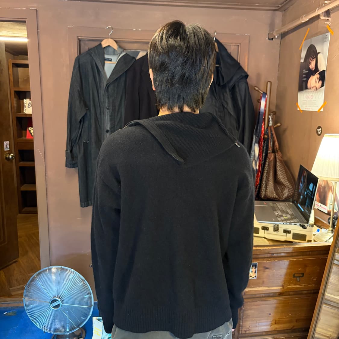 ARMANI EXCHANGE 더블 사이드 넥 집업 울 니트 상품이미지4
