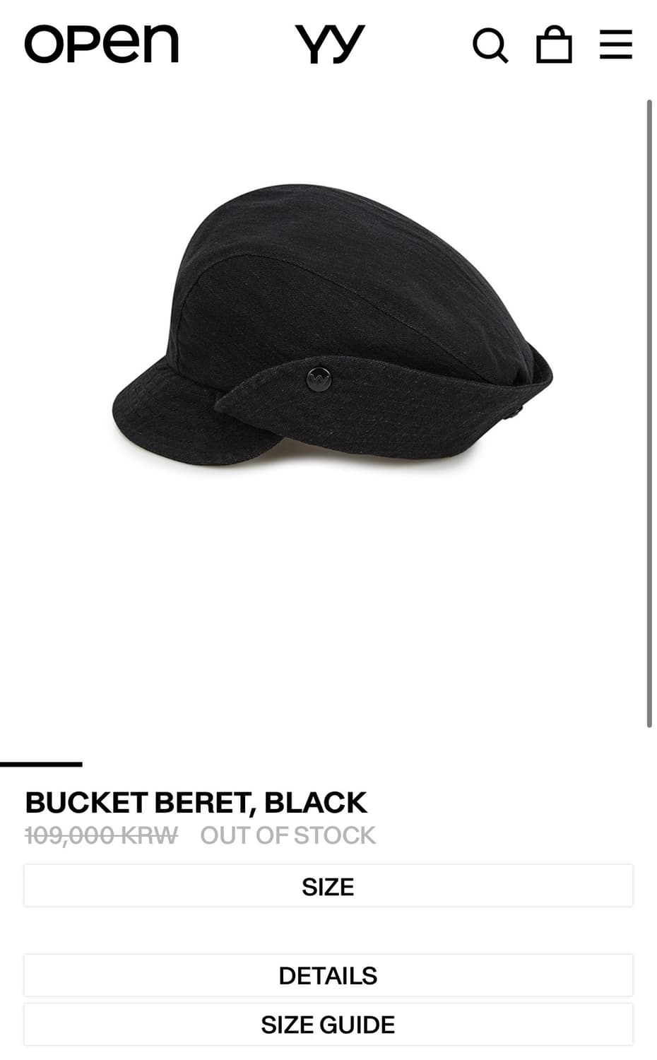 OPEN YY BUCKET BERET, BLACK 상품이미지1