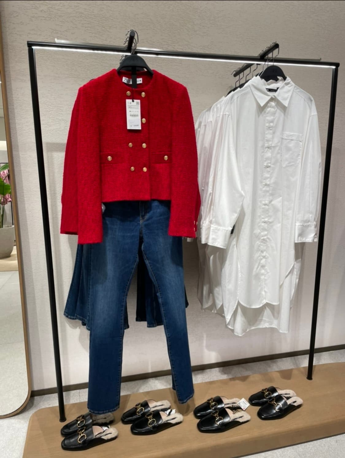 자라 레드트위드자켓 L사이즈 상품이미지5