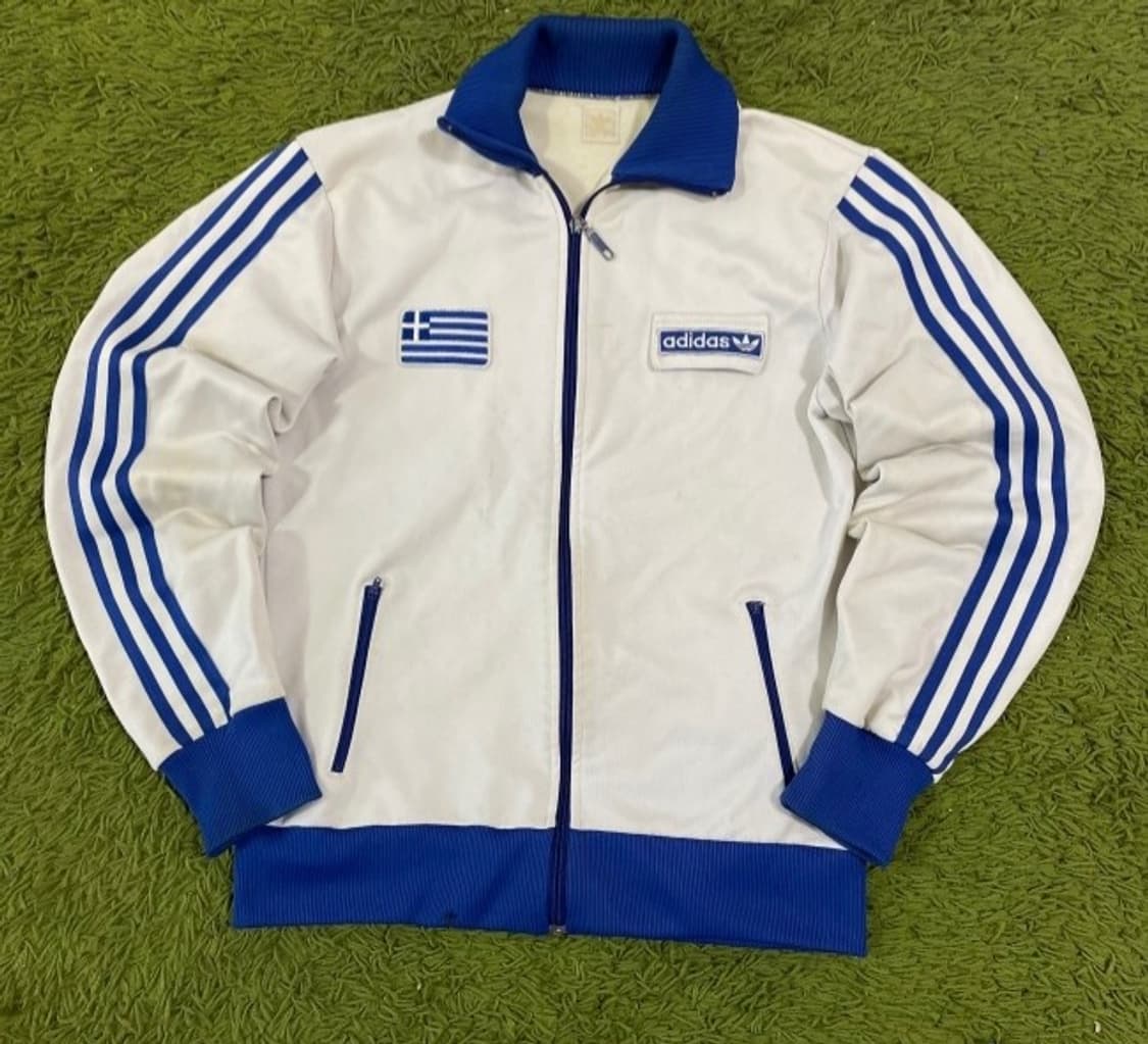 아디다스 그리스 화이트 블루 트랙탑 져지집업 95/M 상품이미지1