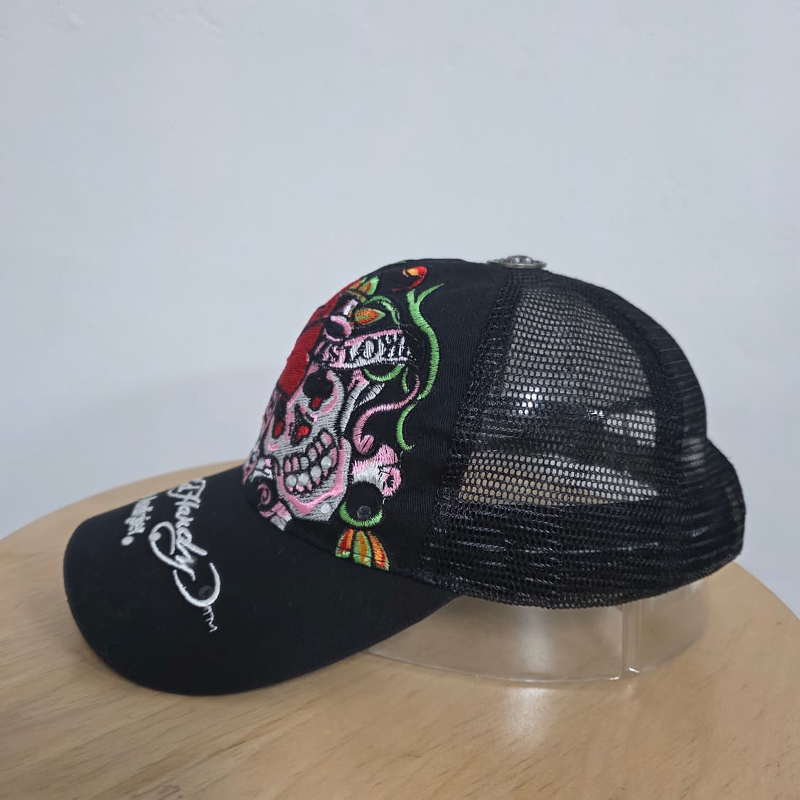 에드하디 y2k 블랙 스컬 해골 자수 볼캡 트러커 모자 상품이미지2