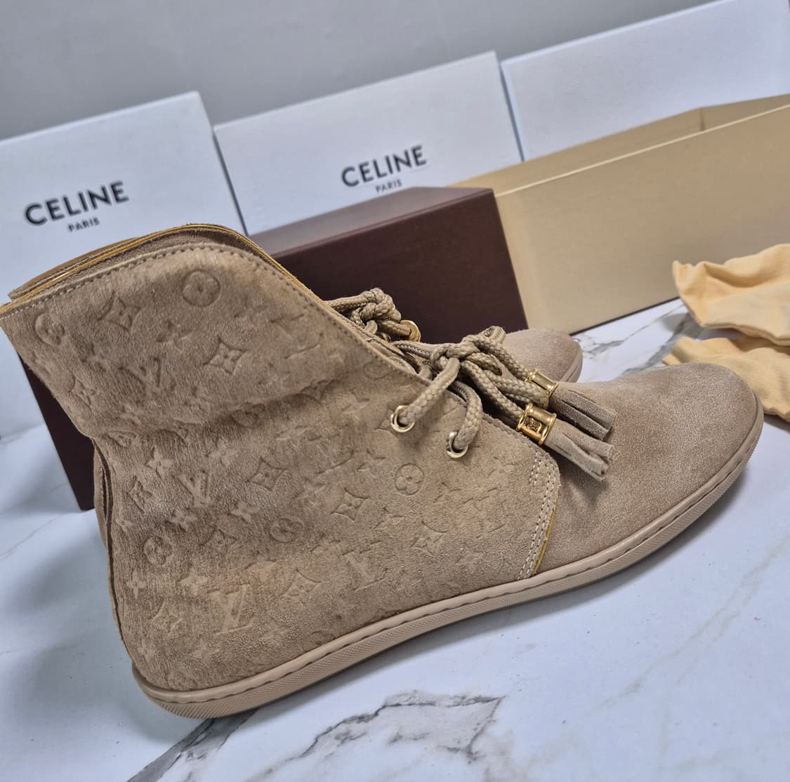 (정품) 루이비통 모노그램 스웨이드 부츠 34.5 상품이미지6