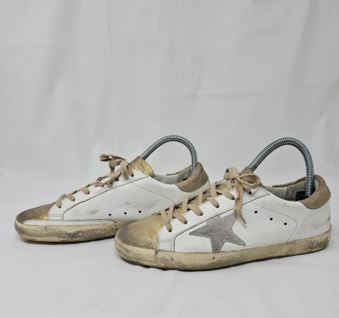 정품 골든구스 슈퍼스타 화이트 골드 스니커즈 39 상품이미지5