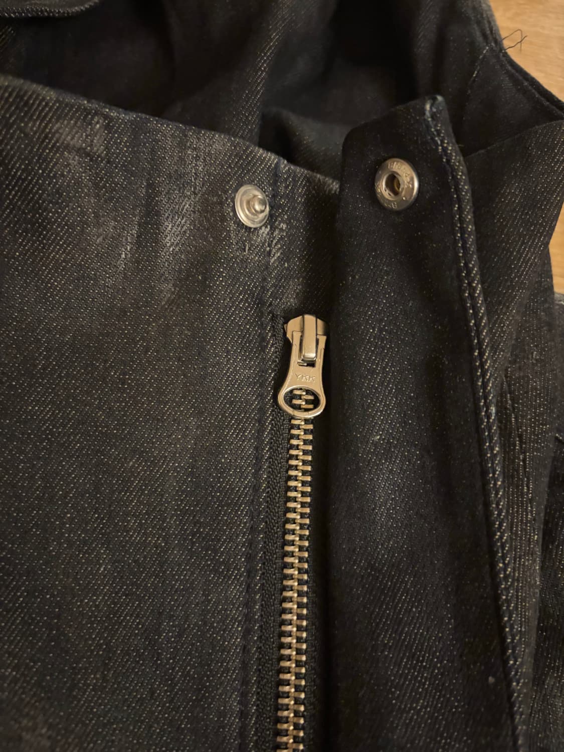 Vintage High Neck Wax Coating Zip-Up 상품이미지6