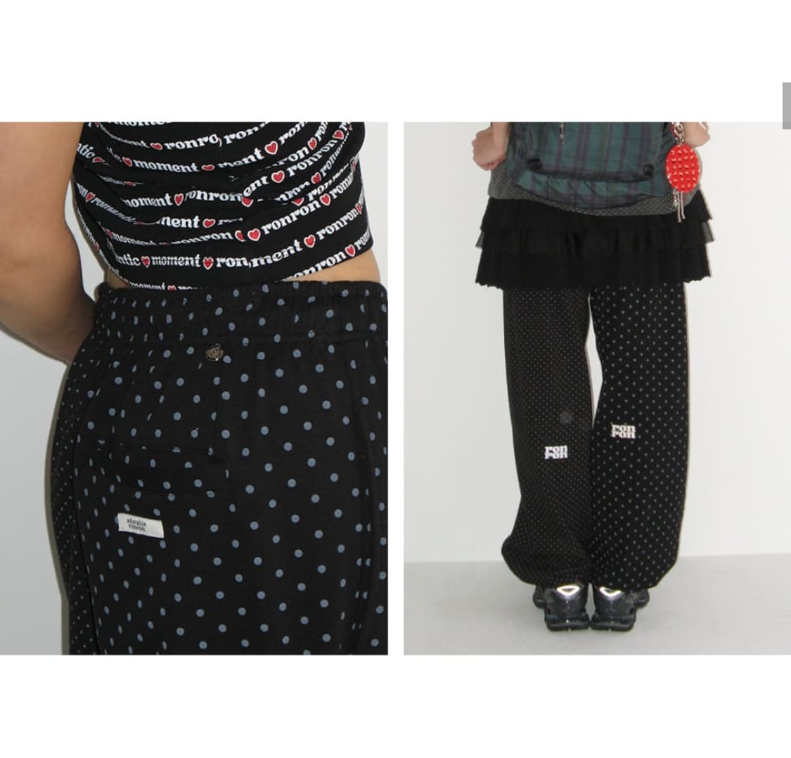 론론 미니 로고 스웻 도트 조거팬츠 상품이미지5