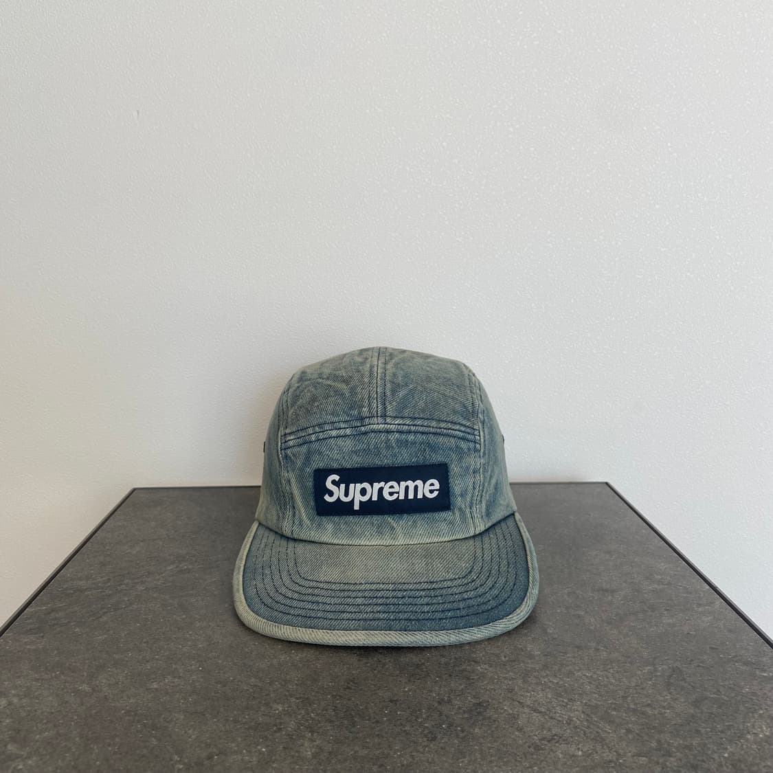 슈프림 워시드 데님 박스로고 캠프캡 모자 상품이미지1