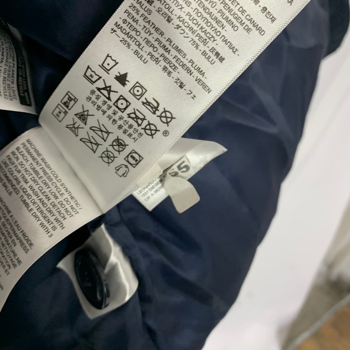 리바이스 덕다운 사선 버튼 후드 패딩코트 네이비 퍼 안감 남성 S 상품이미지5