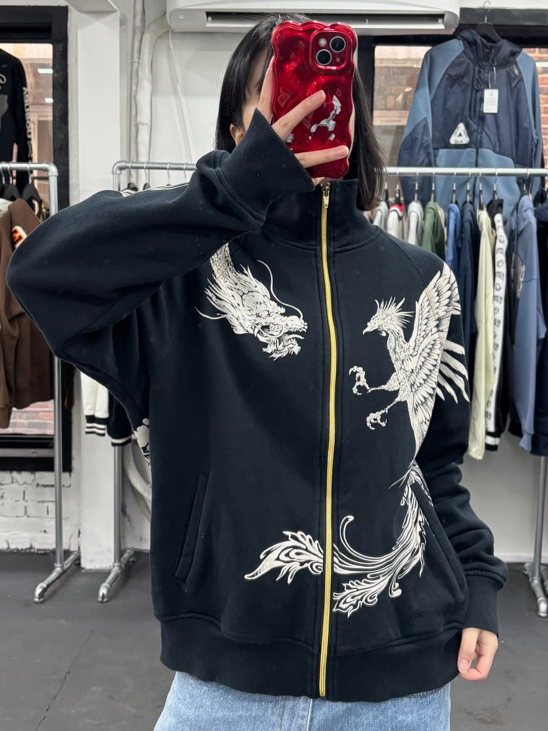 카라쿠리 타마시 오리엔탈 자수 집업 상품이미지4