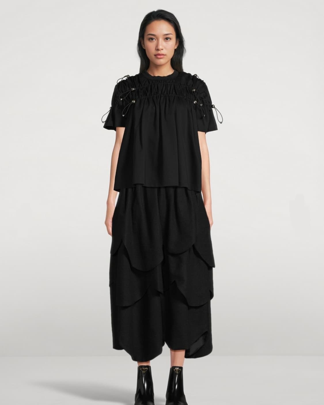 [XS,S,M]느와 케이 니노미아 Ruched 저지 티셔츠/블랙 상품이미지4