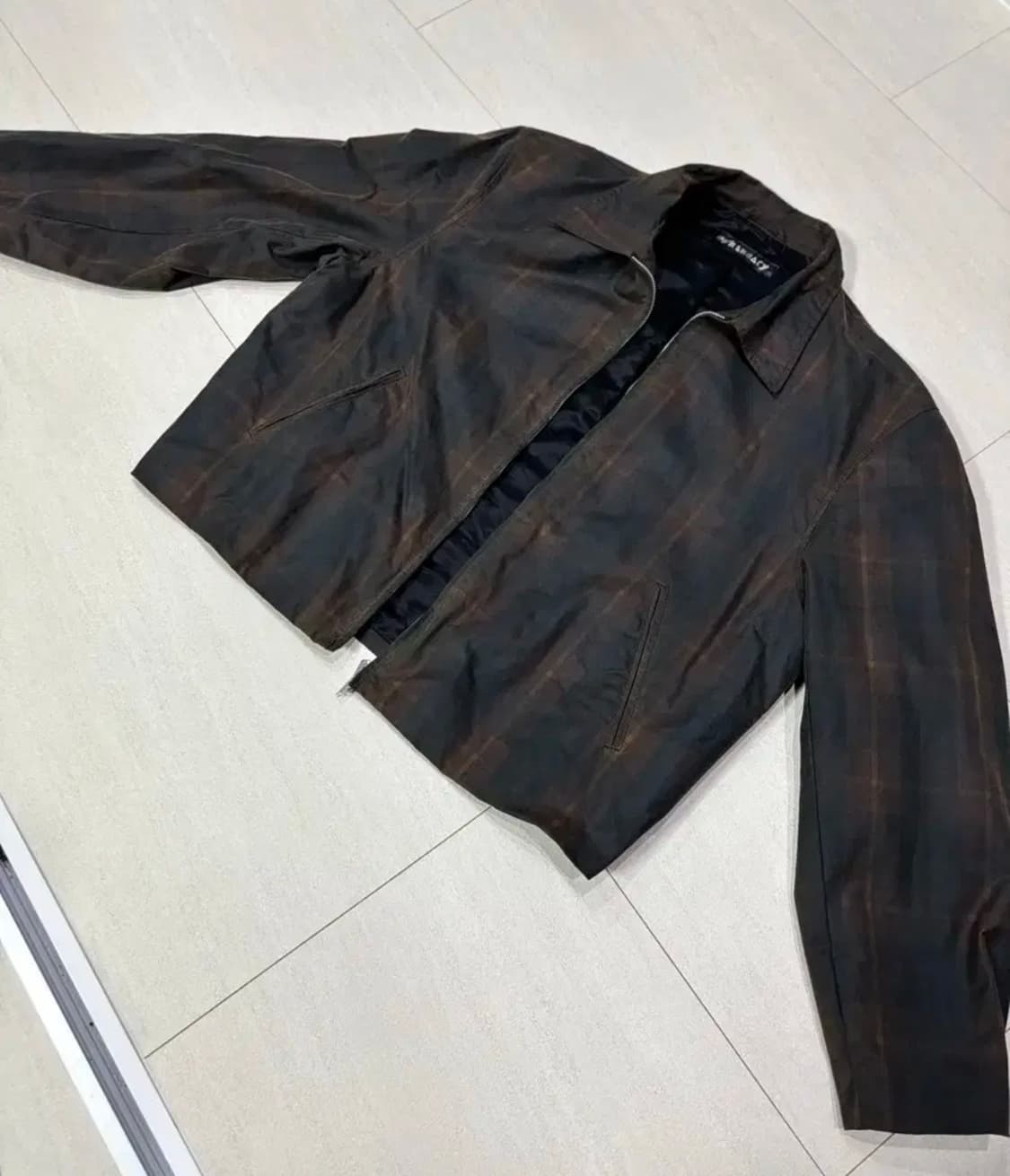 52) 아워레가시 미니 자켓 헌터브라운 타탄 상품이미지1