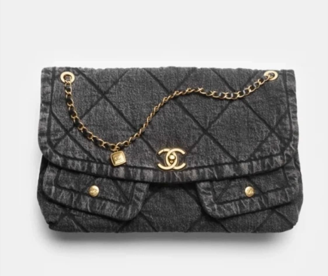 샤넬25데님맥시 플랩백 흑청 상품이미지4