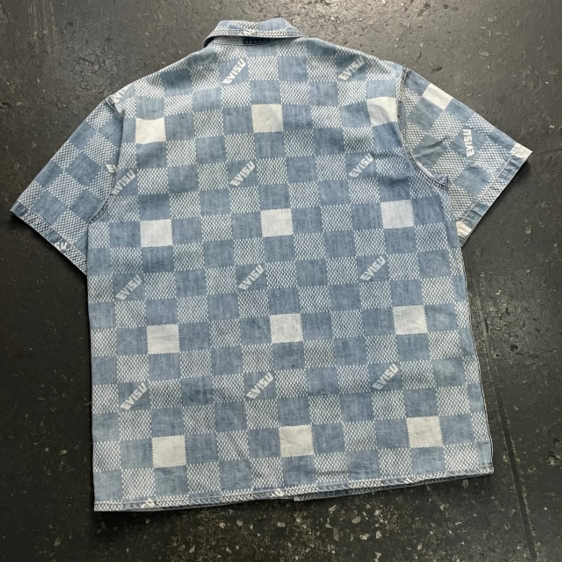 100 에비수 빅로고 패치워크 데님 셔츠  상품이미지5