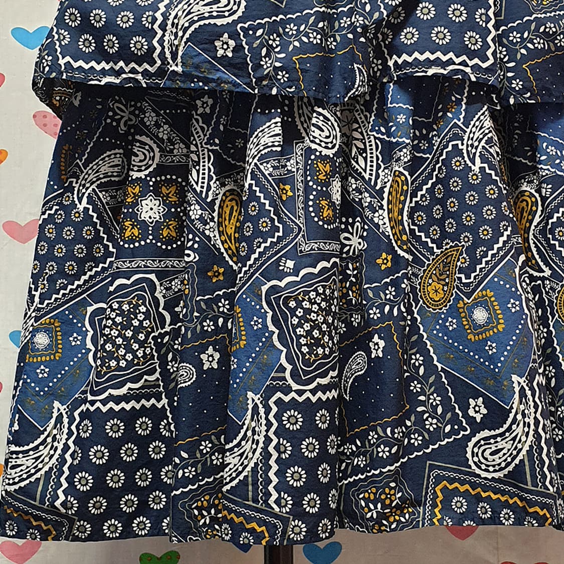 데님 도트 땡땡이 오리엔탈 기하학 페이즐리 꽃무늬 플라워 체크패턴 청치마 상품이미지4