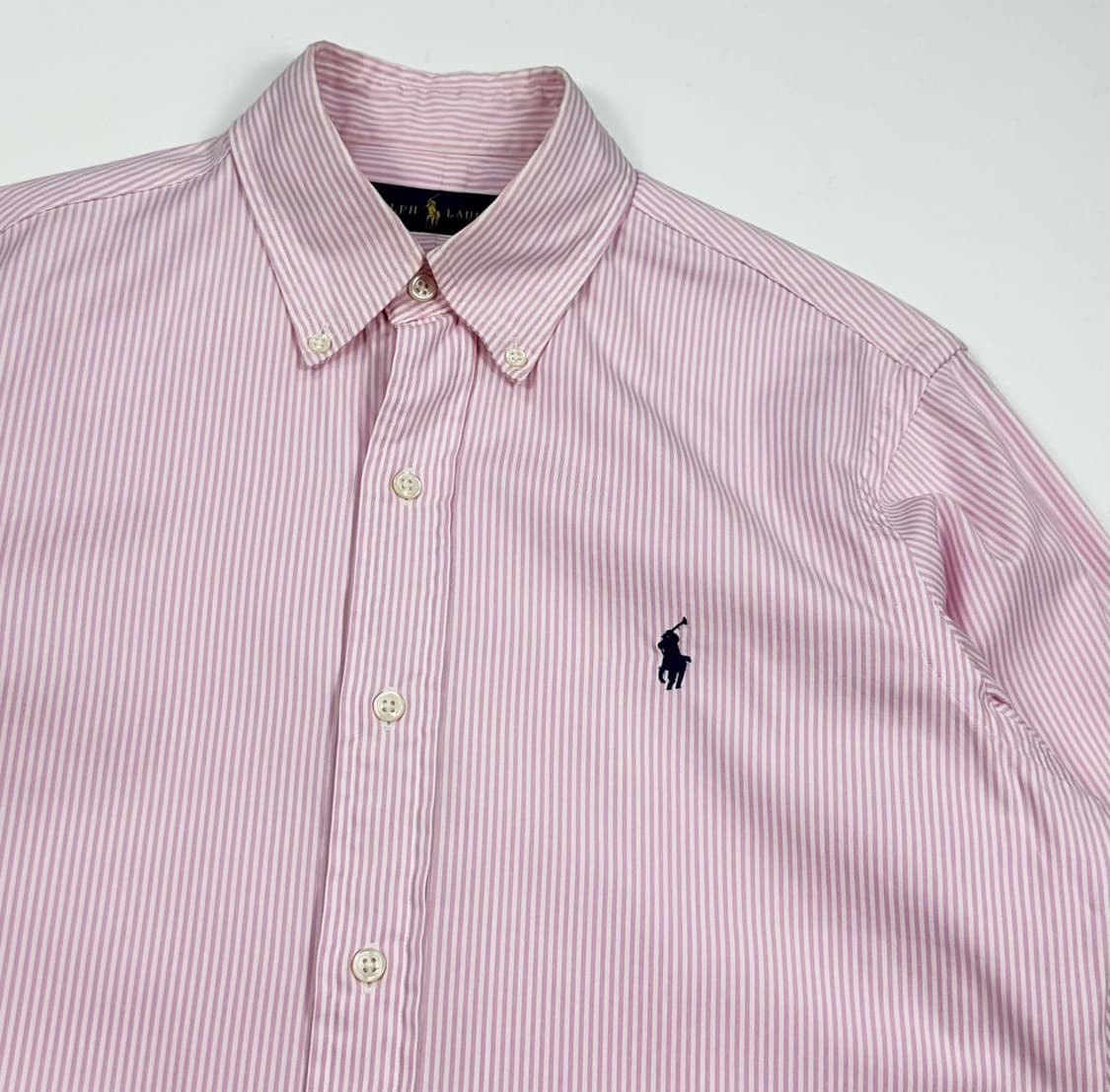 폴로 랄프로렌 포니 스트라이프 핑크 셔츠 (L 여성추천) 상품이미지3