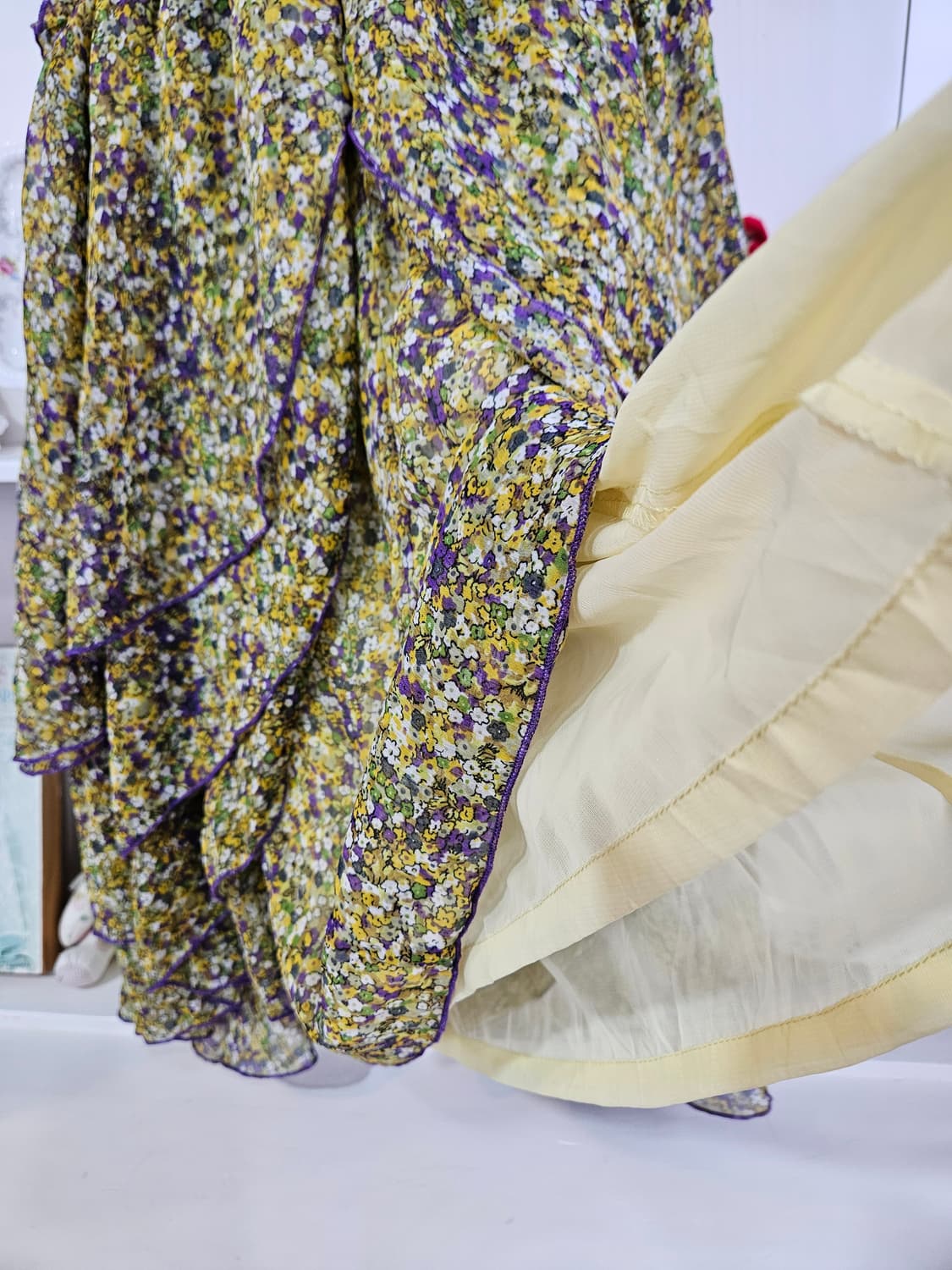 잔꽃 프릴 레이어드 쉬폰 원피스 상품이미지5