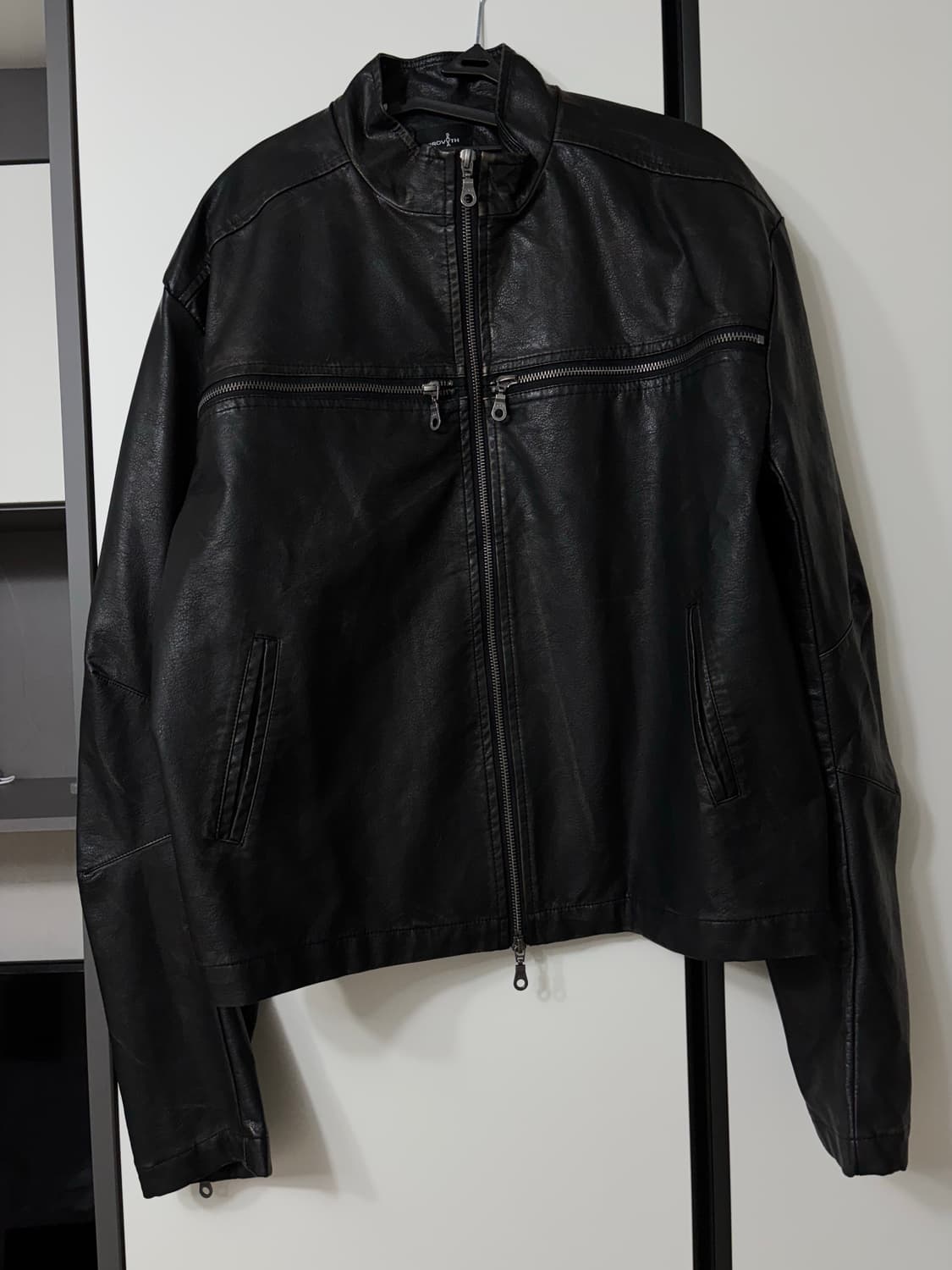 (SGW) Cross Zipper Leather Jacket 상품이미지6