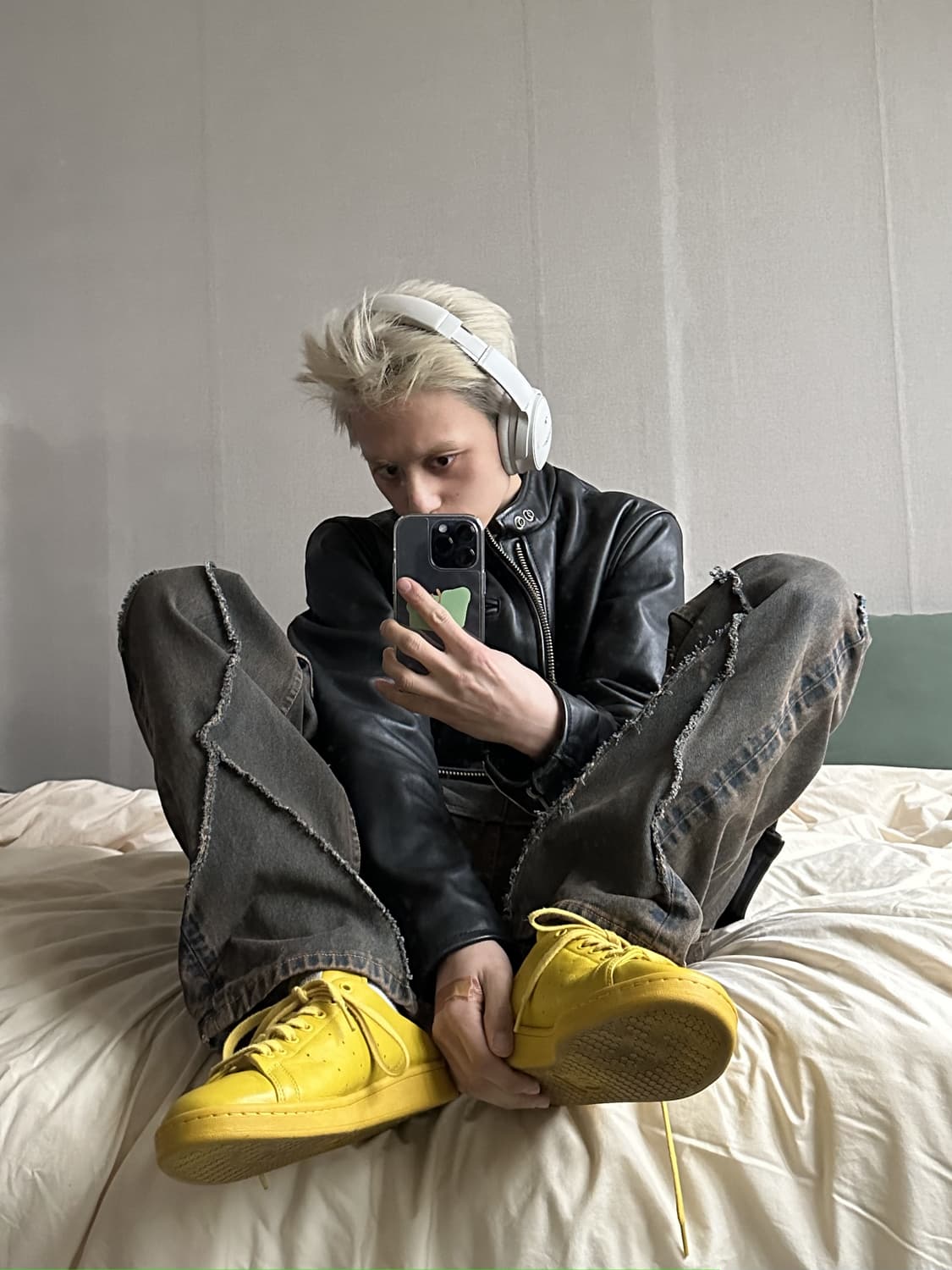 Blue Cross 카우 하이드 레더 바이커 자켓 상품이미지1