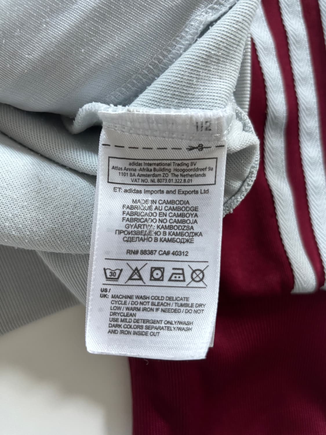 Adidas 아디다스 버건디 배색 파이어버드 트랙탑  상품이미지7