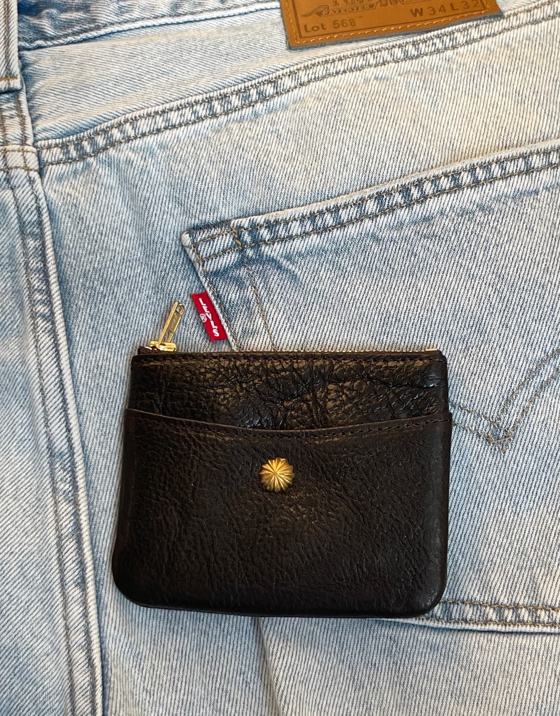 빈티지 리벳 미니 가죽지갑 상품이미지2