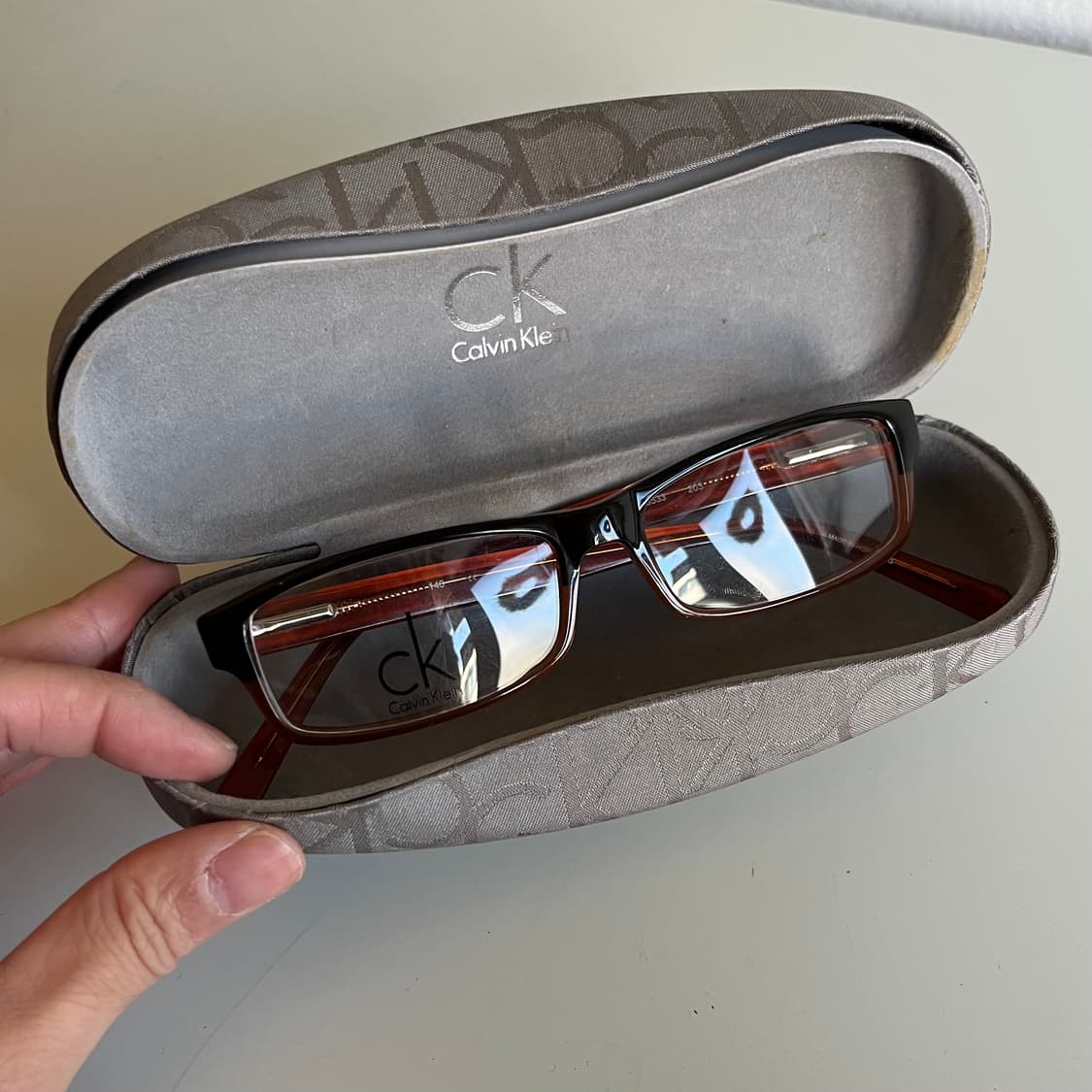 캘빈클라인 ck 투톤 브라운 스퀘어 프레임 안경(신품) 상품이미지8