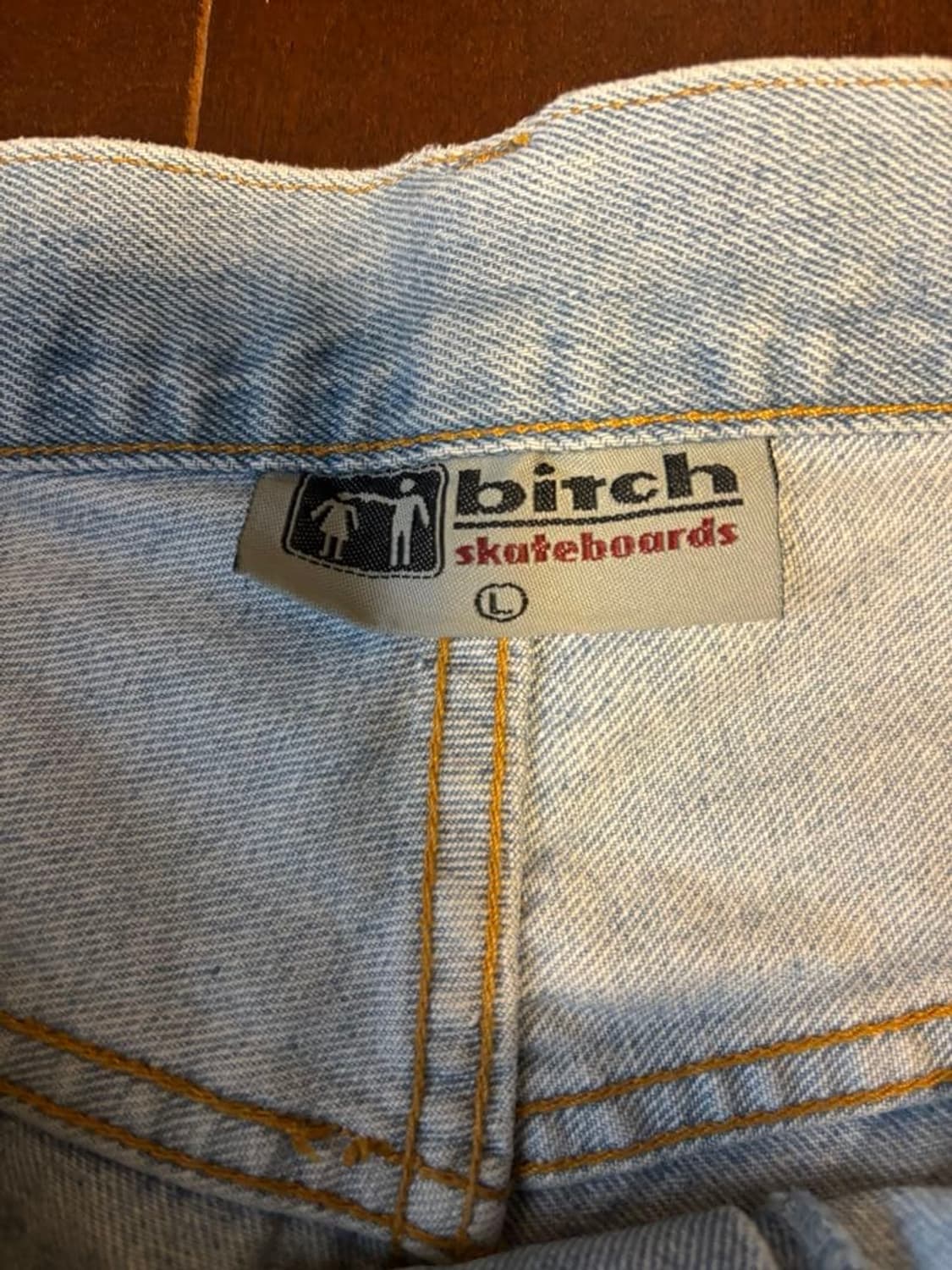 90s 빈티지 비치 스케이트보드 시그니처 자수 와이드 배기 데님 청바지 상품이미지3