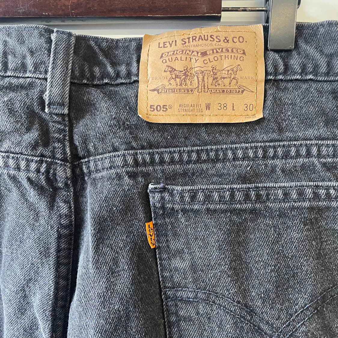 90s 리바이스505 흑청 데님팬츠 상품이미지7