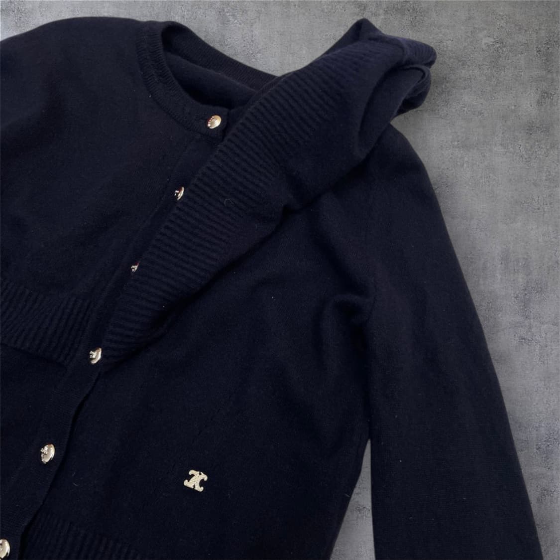 주크 Zooc 네이비 레이어드 숄 니트 가디건 S 상품이미지6