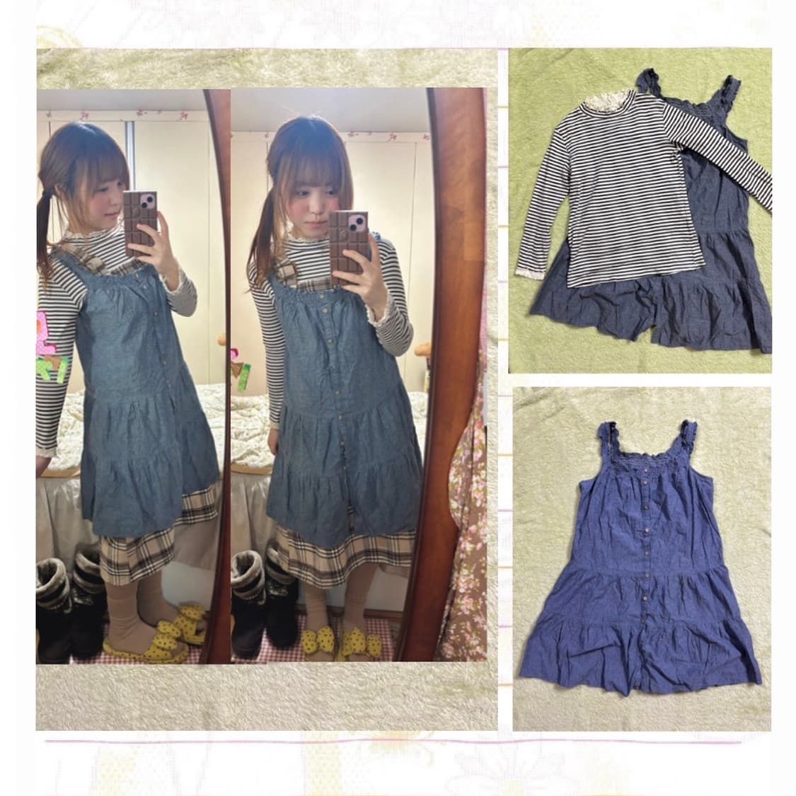 일본 빈티지 후드 노르딕 떡볶이 코트 모리걸코디세트 상품이미지4