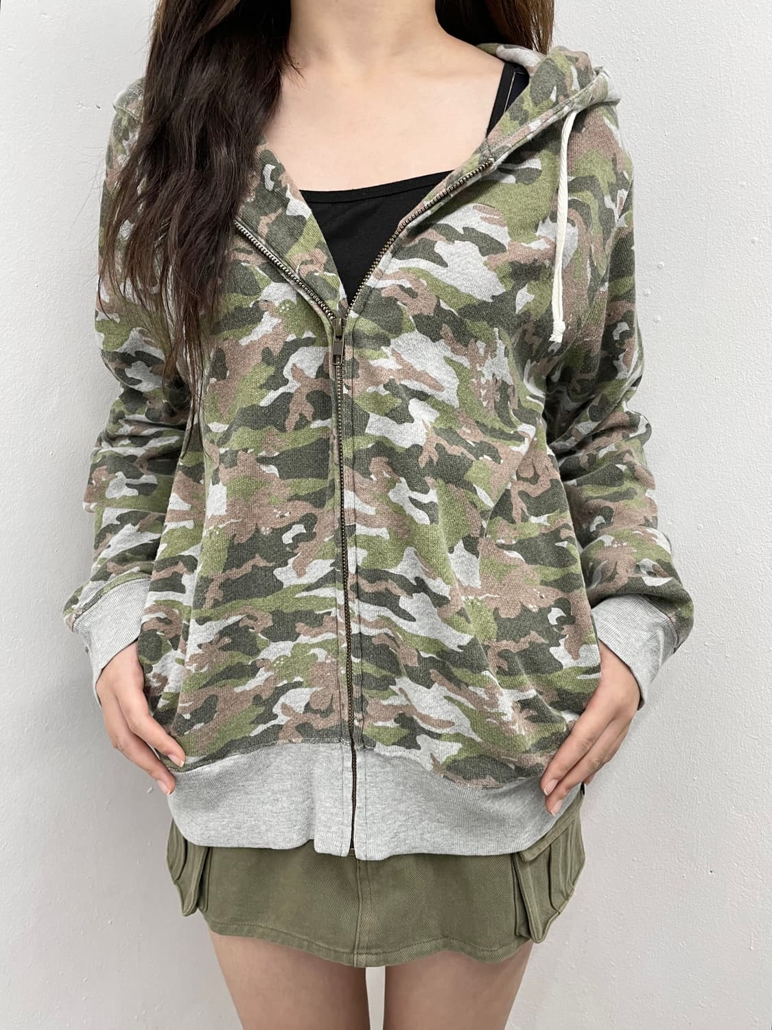 y2k 카모 후드집업 상품이미지2
