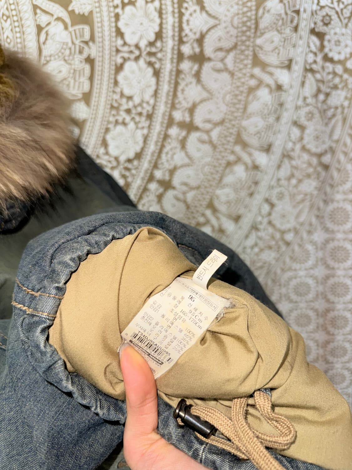 썰스데이아일랜드 오리털 데님 하프패딩  상품이미지7