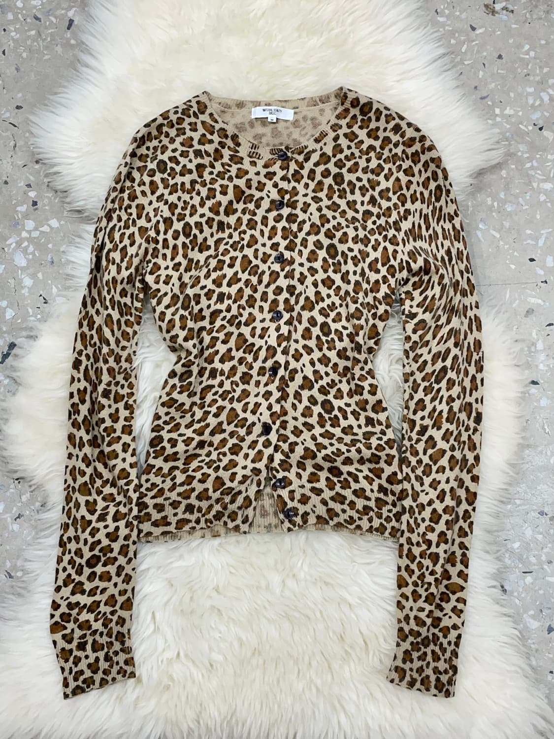 갸루 호피 버튼 가디건 상품이미지2