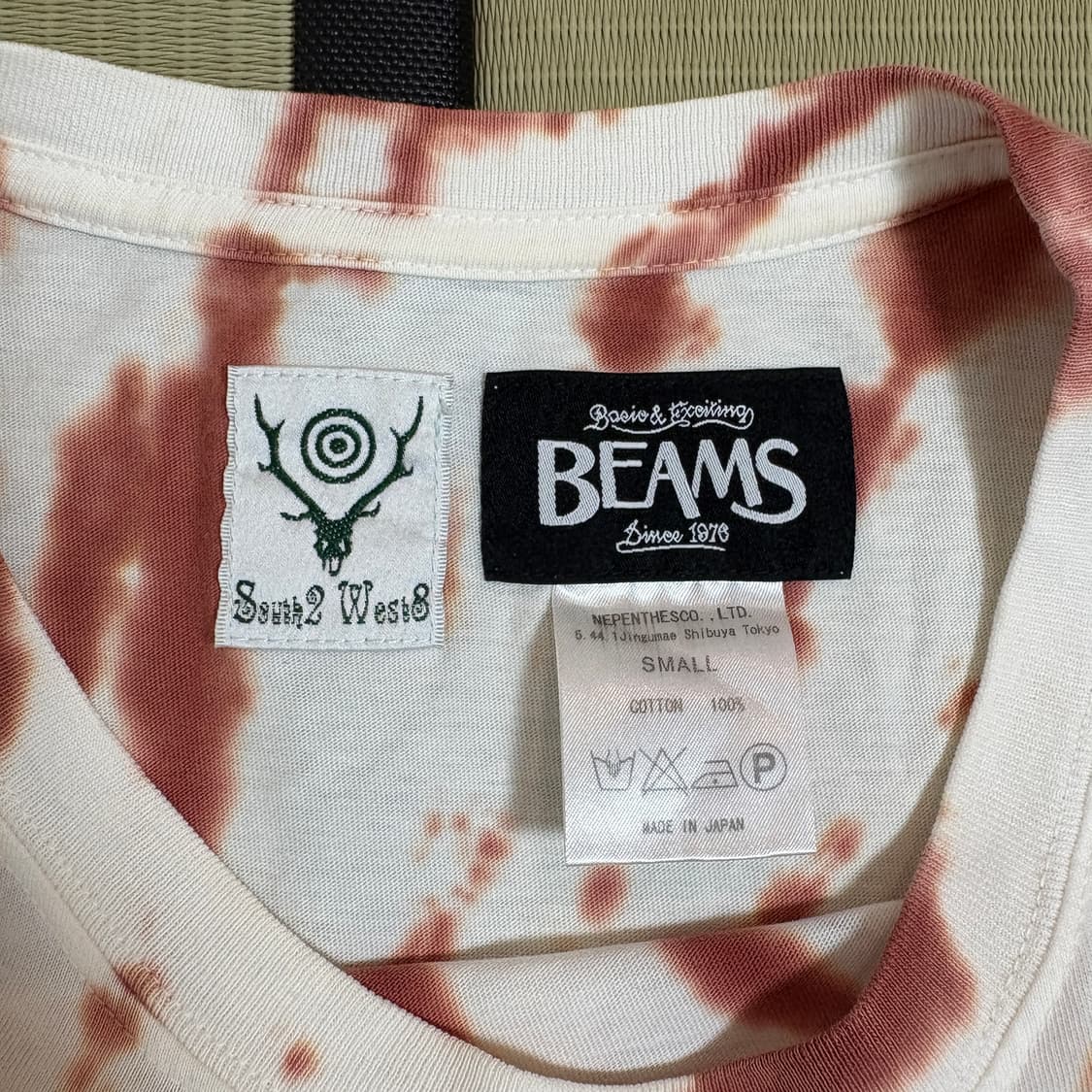 South2 West8 x BEAMS 남이서팔 빔즈 타이다이 반팔티 상품이미지6