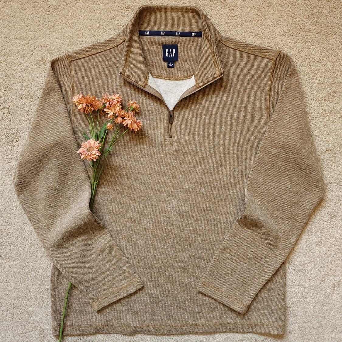 90s 올드갭 하프집업 풀오버 코튼니트 L 상품이미지1