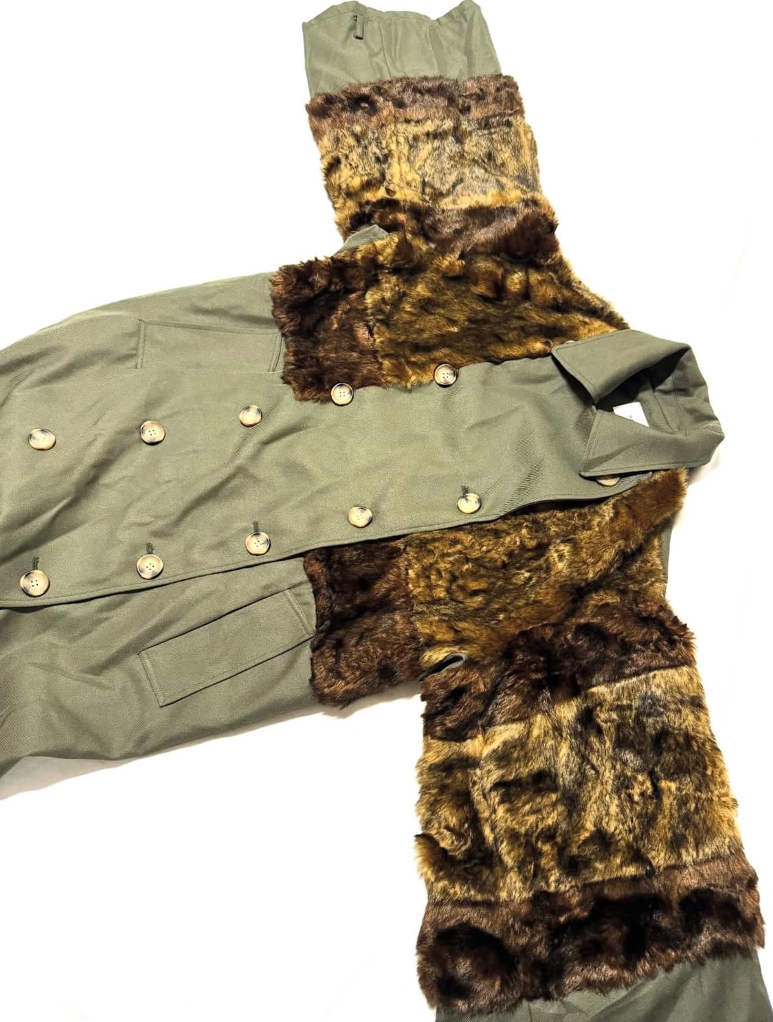 Murua - 퍼 믹스드 트렌치 코트 상품이미지1