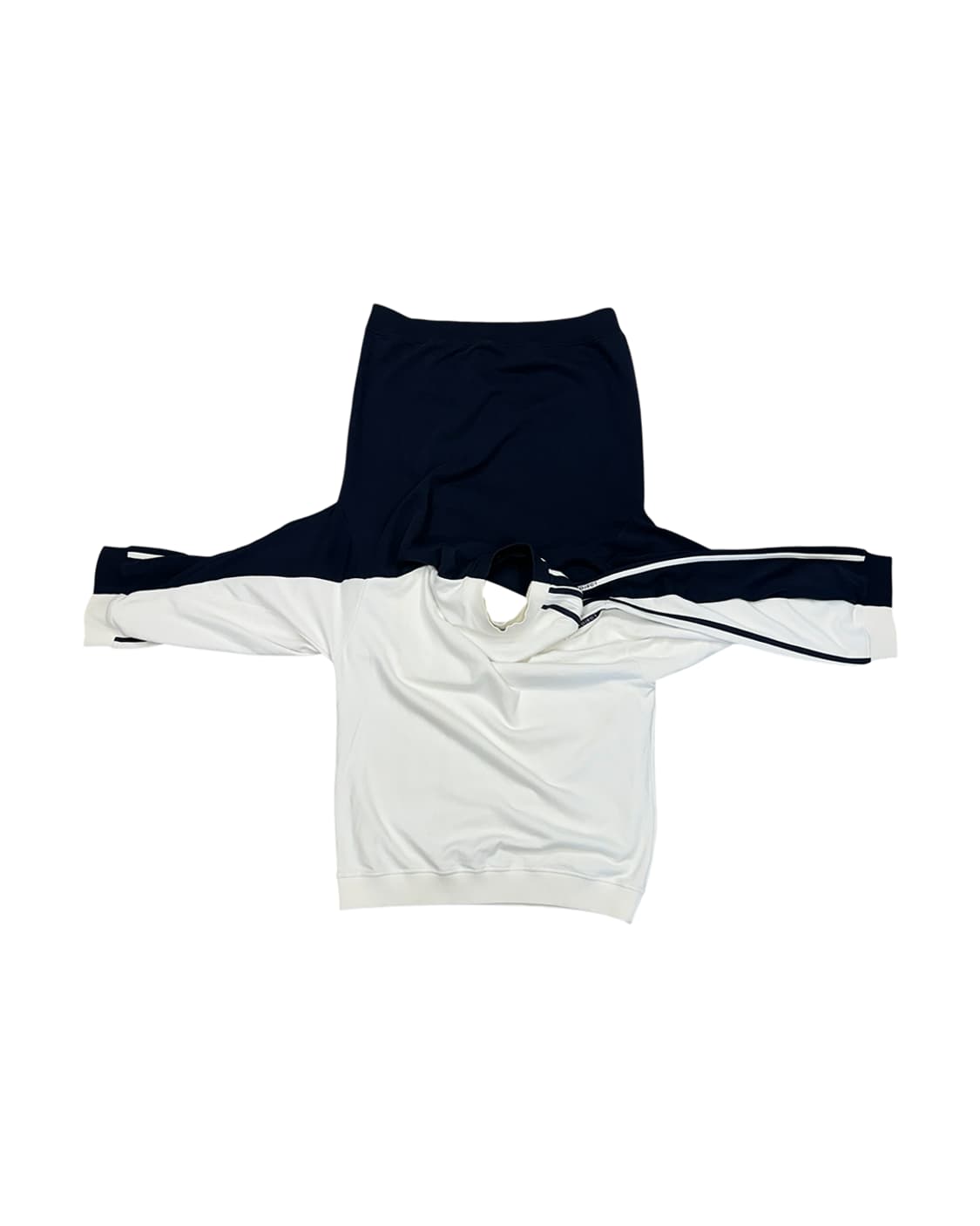 와이프로젝트 18AW 더블 레이어 스웻셔츠 네이비 & 화이트 상품이미지7