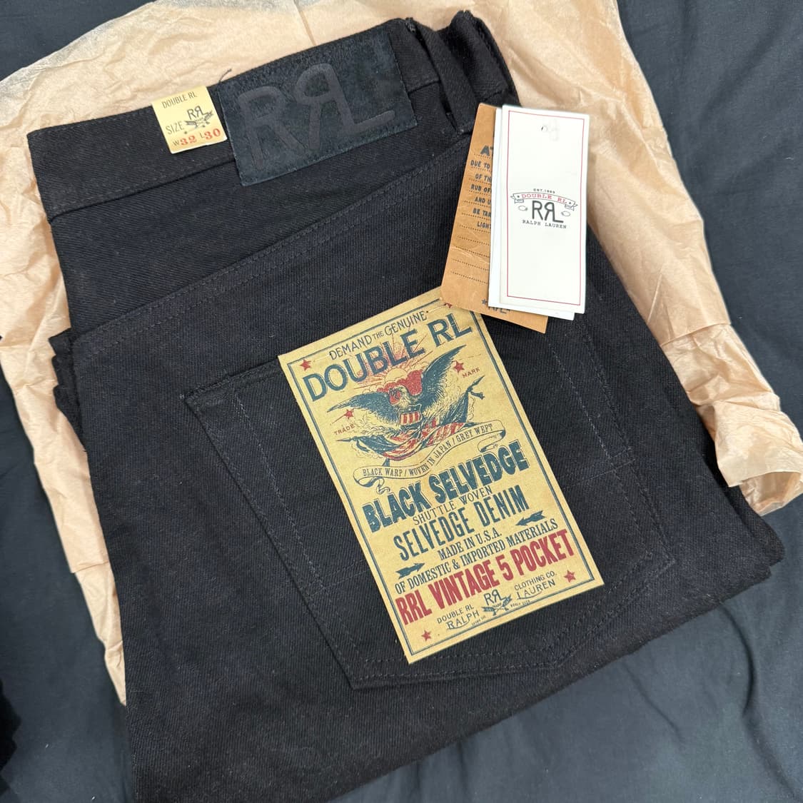 RRL 빈티지파이브포켓 블랙온블랙 32x30 상품이미지2