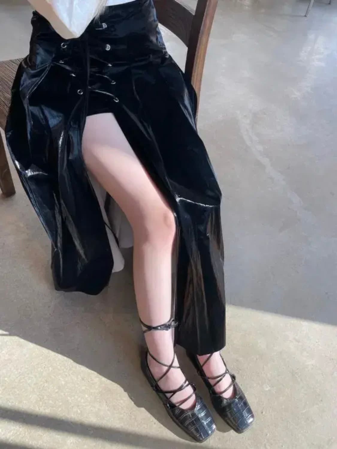 라뇨 체리퀴리 아일렛 롱스커트 2 - 애나멜 상품이미지2