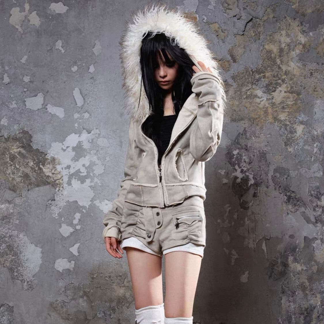 ARIADNAw 퍼자켓 후드 퍼후드집업 s사이즈 상품이미지3