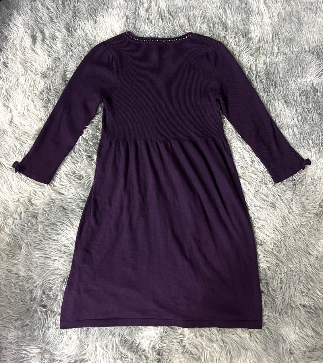 모리 하구미 에스닉 리본 쥬얼리 플로럴 퍼플 원피스 상품이미지10