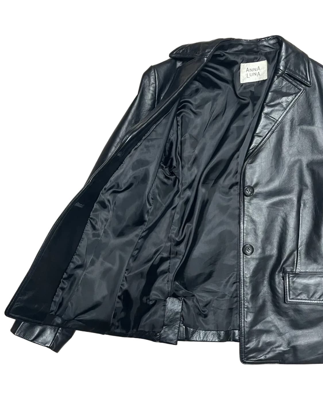 Classic black leather jacket 상품이미지4