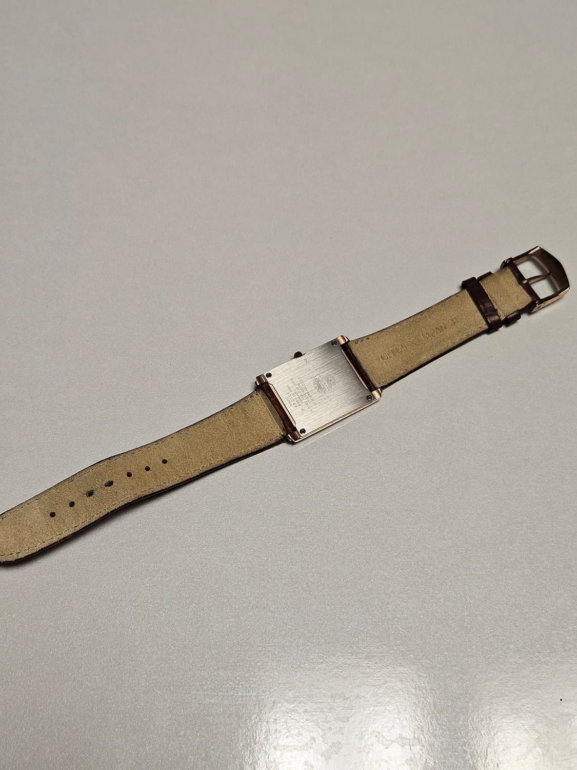 빈티지 시티즌 탱크 에코드라이브 사각 가죽 시계 상품이미지9