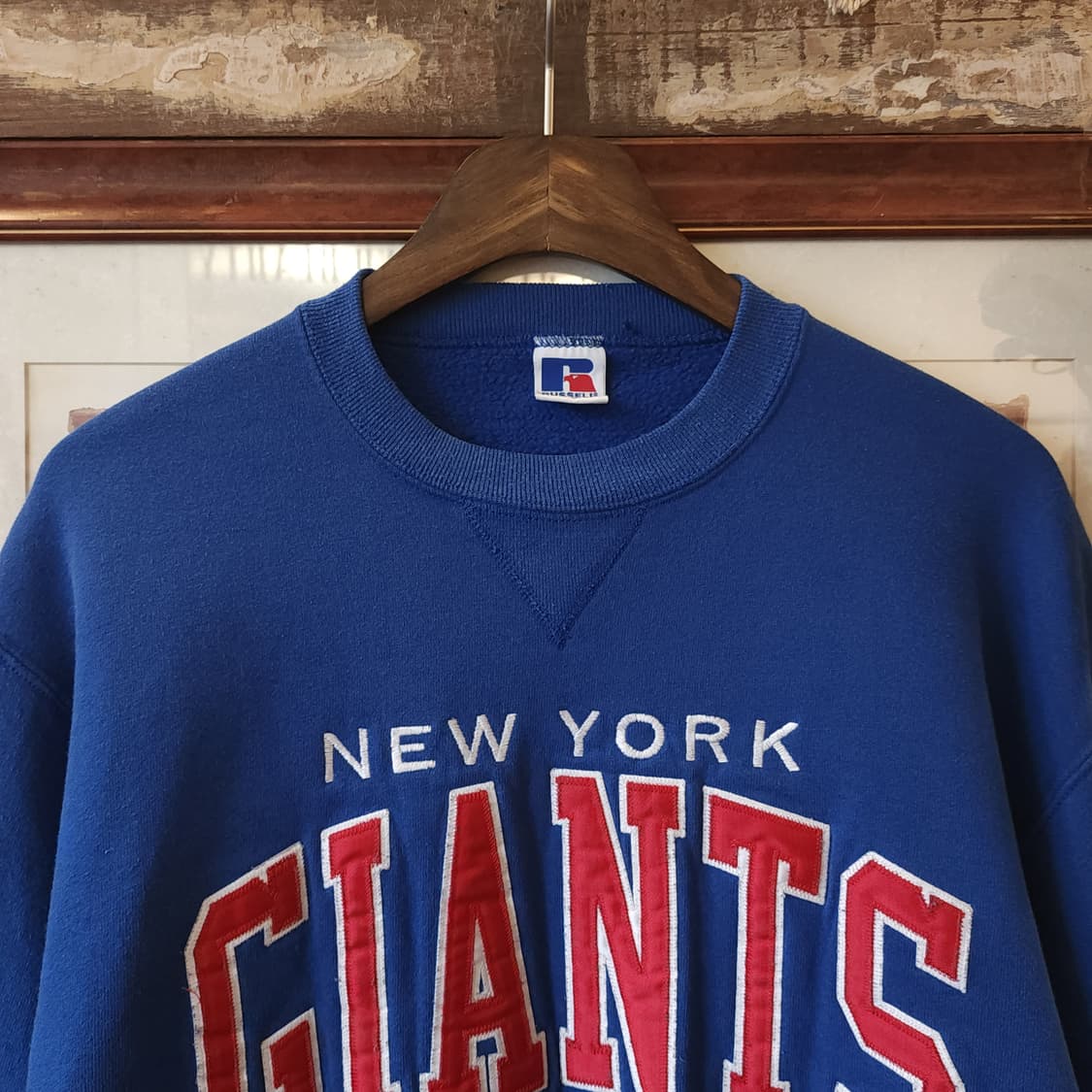 90s 러셀 맨투맨 스웻셔츠 뉴욕 자이언츠 미국 오리지널 빈티지 블루M 상품이미지3