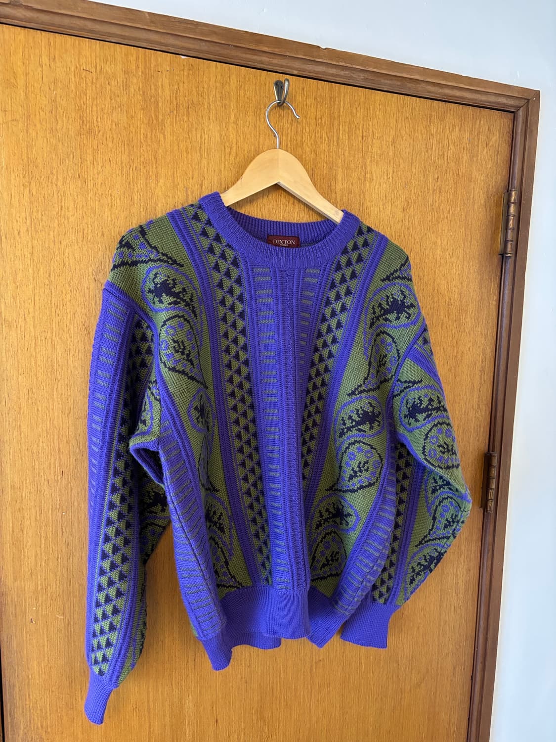 DIXTON 패턴 니트 퍼플/올리브 상품이미지2