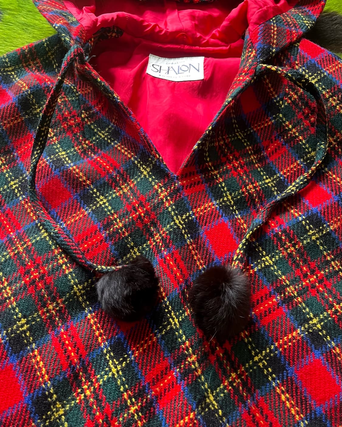 1980-90s SHALON in Tokyo Check Hood Cape 상품이미지6