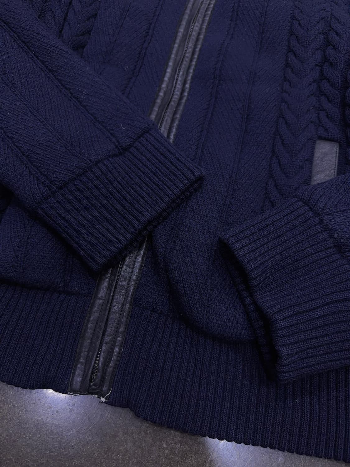 헨리코튼 토끼털 울 캐시미어 블렌드 케이블 니트 집업 자켓 100 상품이미지6