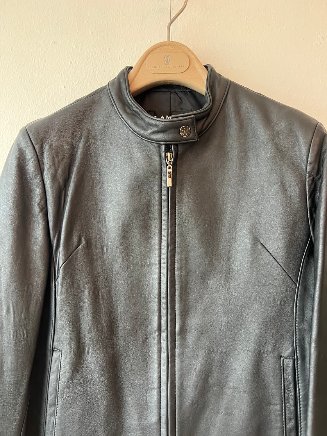 LANCCI 여성 블랙 양가죽자켓 레더집업자켓 상품이미지1