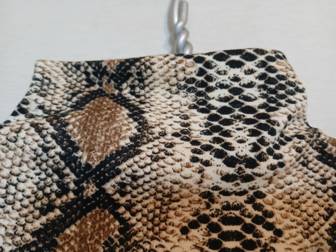 뱀피 무늬 스네이크 패턴 슬리브 롱 원피스 섹시 드레스 파티 코튼 홀복 상품이미지2