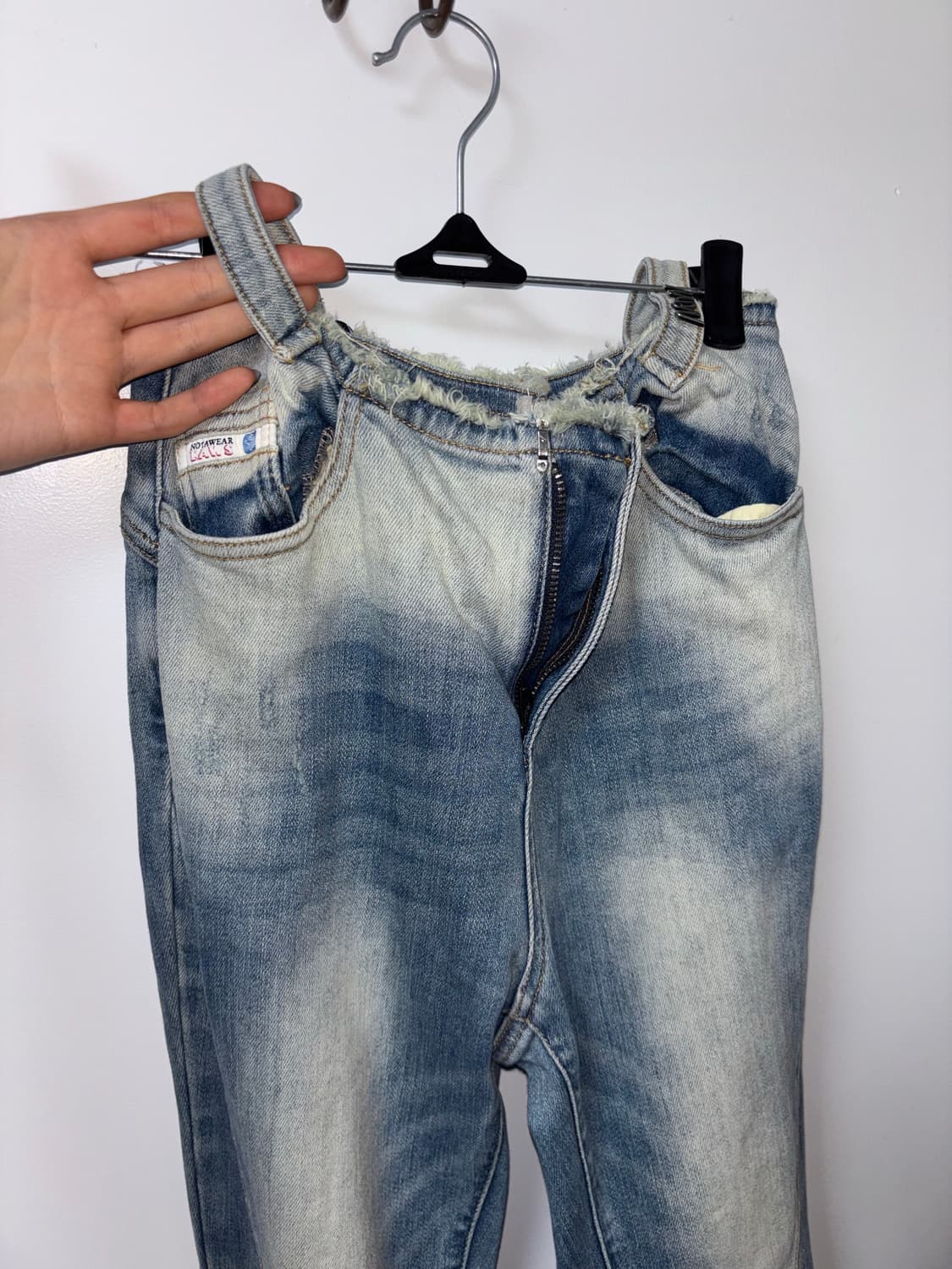 NOTAWEAR 워싱 부츠컷 데님팬츠 블루 상품이미지5