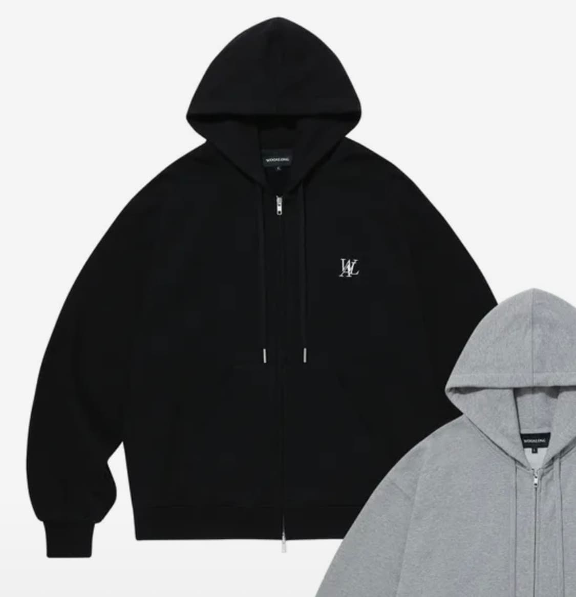 (새제품) 우알롱 후드집업 블랙 상품이미지1